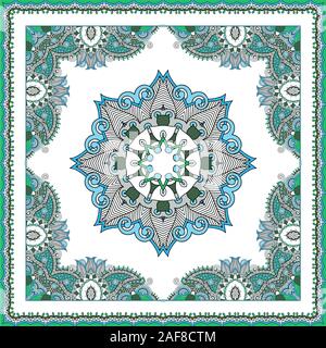 Zierpflanzen Paisley Muster für das Halstuch, Stirnband, Schal, Schal. Bunte geometrische Hintergrund. Textile Digital Print für Gewebe. traditionellen, ethnischen el Stockfoto