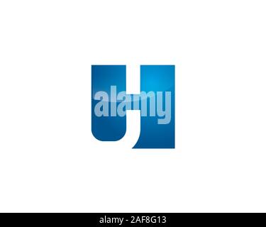 Anfangsbuchstabe H J U negativen Raum anagram Logo Stock Vektor