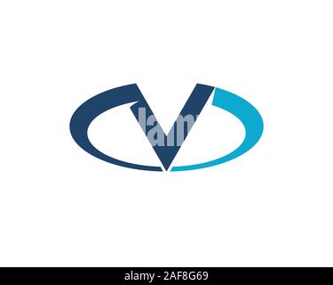 Anfangsbuchstabe C V O M bilden eine Ellipse anagram Logo Stock Vektor