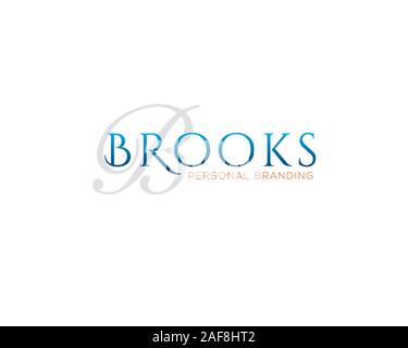 Brooks klassische Schriftzug Schriftzug für persönliche Hochzeit Branding Stock Vektor