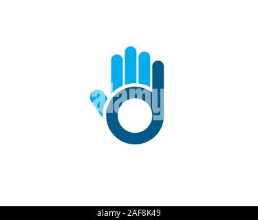 Initial D als Hand mit Finger Stock Vektor