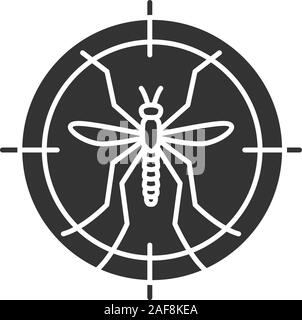 Moskitos Ziel glyph Icon. Anti-Insektenschutz. Silhouette Symbol. Negativer Platz. Vektor isoliert Abbildung Stock Vektor