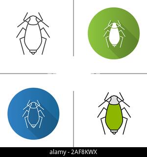 Orang-utan-Symbol. Flache Bauweise, lineare und Farbe Stile. Insekt-schädling. Blattläuse. Isolierte Vektorgrafiken Stock Vektor