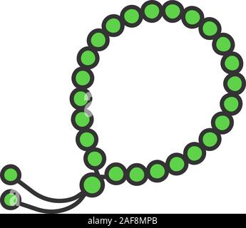 Misbaha Farbe Symbol. Dhikr. Tespih. Isolierte Vector Illustration Stock Vektor