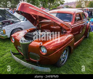 Ein restauriertes und modifizierte 1941 Ford Coupe in der Moabiter April Aktion Auto Show in Moab, Utah. Stockfoto