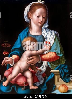 Madonna und Kind von Joos van Cleve, Öl auf Holz, c. 1530-35 Stockfoto