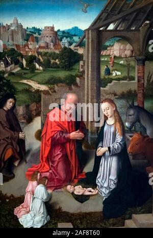 Die Krippe von Gerard David (c 1450/60 -1523), Öl auf Holz, c. 1485-90 Stockfoto