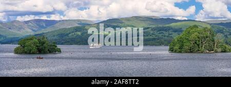 Fahrt mit der Fähre in Windermere Bowness-on-Windermere, Lake District, Großbritannien Stockfoto