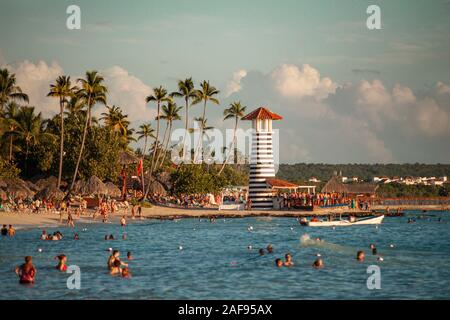 Leuchtturm auf der Dominicus Beach in Bayahibe Stockfoto