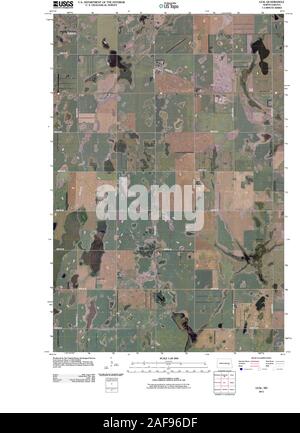 USGS TOPO Karte North Dakota ND Leal 20110401 TM Wiederherstellung Stockfoto