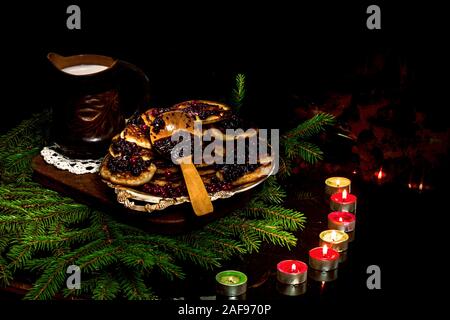 Weihnachtsessen von einer armen Familie aus dem Dorf Stockfoto