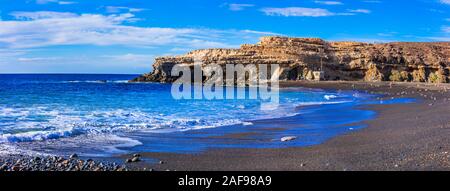 Beeindruckende Landschaft der Insel Fuerteventura, in der Nähe von Ajuy Dorf, Spanien. Stockfoto