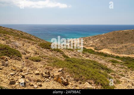 Malerischer Blick auf Halbinsel Prasonisi an der Südseite der Insel Rhodos, Griechenland Stockfoto