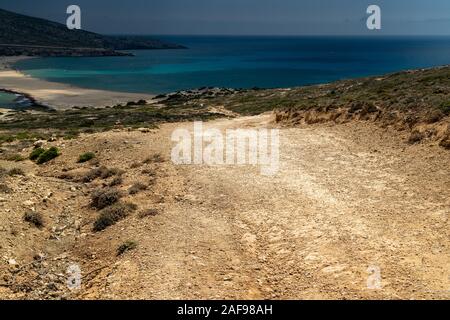 Malerischer Blick auf Halbinsel Prasonisi an der Südseite der Insel Rhodos, Griechenland Stockfoto