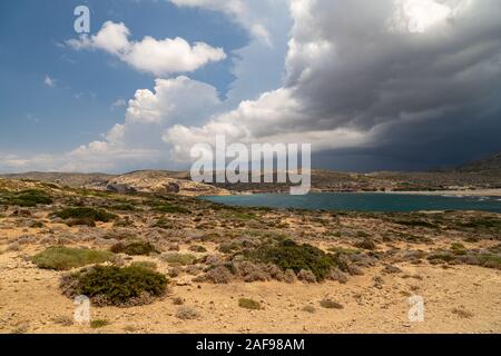 Malerischer Blick auf Halbinsel Prasonisi an der Südseite der Insel Rhodos, Griechenland Stockfoto