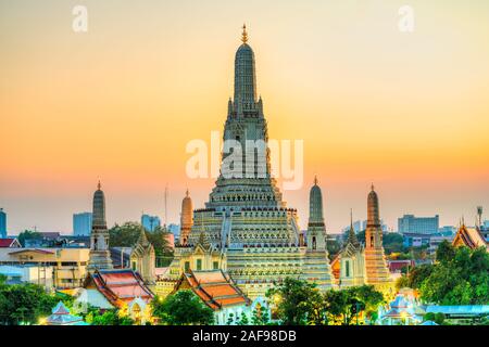 Wat Arun, dem Tempel der Morgenröte, Bangkok, Thailand. Stockfoto