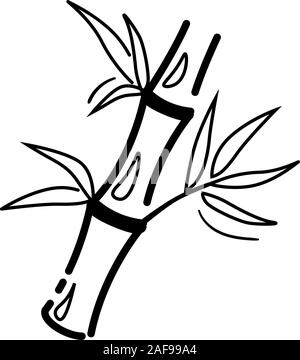 Chinesische Symbol Leitung grüner Bambus auf weißem Hintergrund. Business Wellness Spa Logo Design. Tropische asiatische Pflanze Vorlage. Massage Vektor kosmetische Symbol. Entspannung natürliches Konzept Piktogramm. Stock Vektor