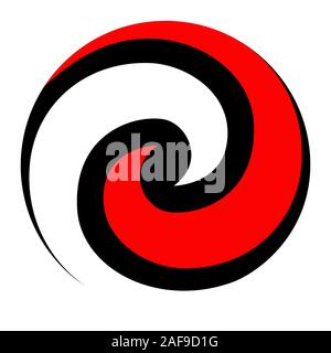 Maori koru Spirale Wirbel für Logo oder Symbol rot Neuseeland Kiwiana Stil Stock Vektor