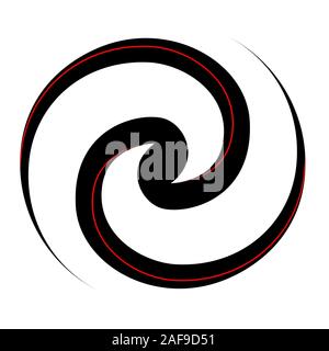 Maori koru Spirale Wirbel für Logo oder Symbol in schwarz Neuseeland Kiwiana Stil Stock Vektor