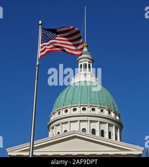 Detail der Kuppel des alten Gerichtsgebäude in St. Louis, MO, Teil der Gateway Arch Nationalpark und Standort des Dred Scott. Stockfoto