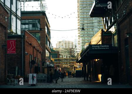 TORONTO, KANADA - November, 2019 Distillery District ehemalige Gooderham würzen Distillery Stockfoto