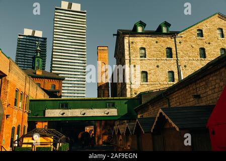 TORONTO, KANADA - November, 2019 Distillery District ehemalige Gooderham würzen Distillery Stockfoto