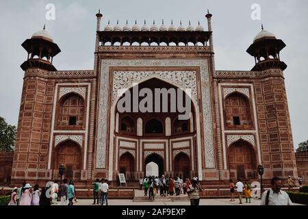 Rote Gebäude im Taj Mahal Stockfoto