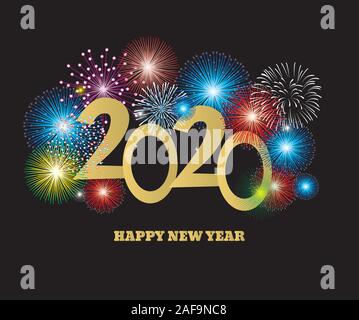 Vector Illustration des neue Jahr Feuerwerk. Feier, Party urlaub Hintergrund. Stock Vektor