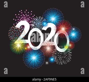 Vector Illustration des neue Jahr Feuerwerk. Feier, Party urlaub Hintergrund. Stock Vektor