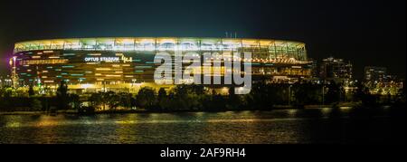 Optus Stadion am Ufer des Swan River Perth Western Australia. Stockfoto