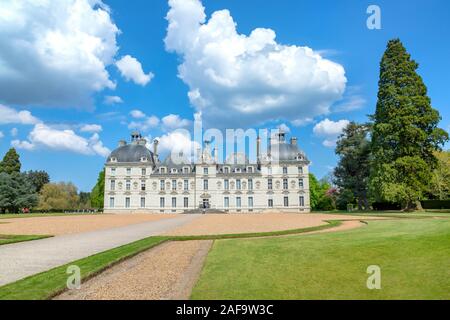 Vorderansicht des Chateau de Cheverny, Loire, Frankreich Stockfoto