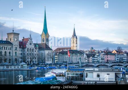 Zürich See und Stadt Stockfoto