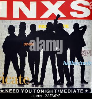 INXS - Vintage Vinyl Platten abdecken Stockfoto