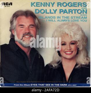 Kenny Rogers & Dolly Parton - Inseln Im Strom - Vintage Vinyl Album Cover Stockfoto