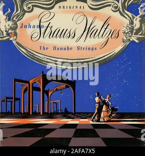Die Donau Strings - Johann Strauss Walzer - Vintage Vinyl Album Cover Stockfoto