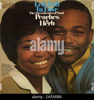 Let's Fall in Love - Pfirsiche und Kraut - Vintage Vinyl Album Cover Stockfoto