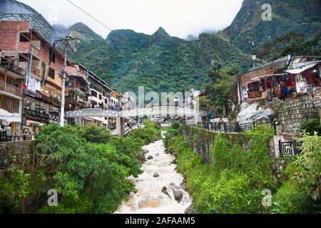 Machu Picchu Pueblo, Peru - Jan 7, 2019: Urubamba Machu Picchu Pueblo oder Aguas Calientes, Peru. Südamerika. Stockfoto