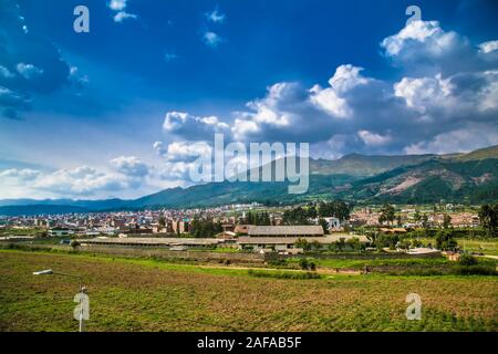 Panoramablick von Cusco aus der Sacsayhuaman, Cusco, Peru. South Amerca. Stockfoto