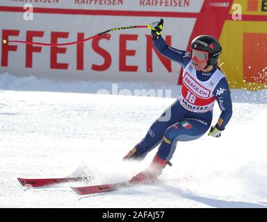 Den ersten Platz goggia Sofia während AUDI FIS Ski World Cup 2019 - Damen - Super-G, Ski in St. Moritz (CH), Italien, 14. Dezember 2019 Stockfoto