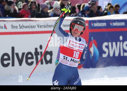 Den ersten Platz goggia Sofia während AUDI FIS Ski World Cup 2019 - Damen - Super-G, Ski in St. Moritz (CH), Italien, 14. Dezember 2019 Stockfoto