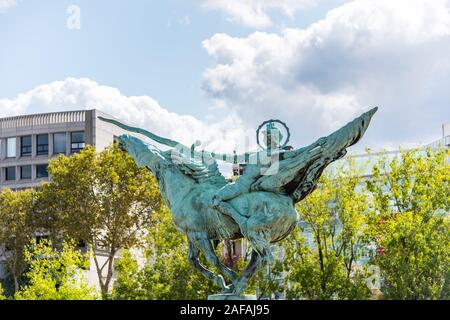 Die Reiterstatue genannt Monument de la France Renaissante, oder der Renaissance in Frankreich oder Krieger Frankreich von Bildhauer Holger Wederkinch Stockfoto