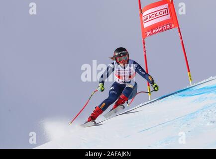 St. Moritz (CH), Italien, 14. Dezember 2019, den ersten Platz goggia Sofia während AUDI FIS Ski World Cup 2019 - Damen - Super-G - Ski - Credit: LPS/Sergio Bisi/Alamy leben Nachrichten Stockfoto