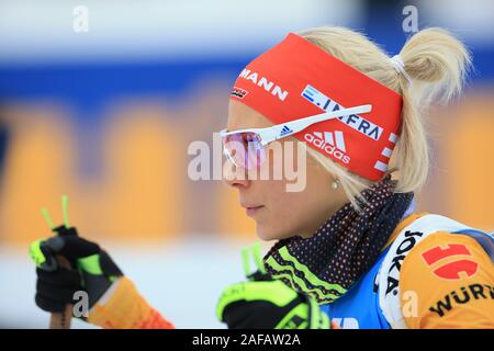 Biathlonzentrum, Hochfilzen, Österreich. 14 Dez, 2019. International Biathlon Union Wm Hochfilzen, Tag 3, Frauen 4 x 6 km Staffel, Karolin Horchler (GER); - Redaktionelle Verwendung Credit: Aktion plus Sport/Alamy leben Nachrichten Stockfoto