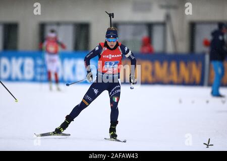 Biathlonzentrum, Hochfilzen, Österreich. 14 Dez, 2019. International Biathlon Union Wm Hochfilzen, Tag 3, Frauen 4 x 6 km Staffel, Federica Sanfilippo; - Redaktionelle Verwendung Credit: Aktion plus Sport/Alamy leben Nachrichten Stockfoto