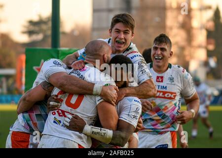 Treviso, Italien. 14 Dez, 2019. Glück für latry von Marco lazzaroni (Treviso) bei Benetton Treviso vs Lyon - Rugby Heineken Champions Cup - Kreditkarten: LPS/Ettore Griffoni/Alamy leben Nachrichten Stockfoto