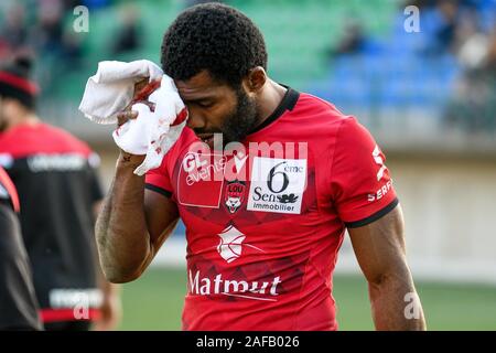 Treviso, Italien. 14 Dez, 2019. noa nakaitaci (Lyon) bei Benetton Treviso vs Lyon - Rugby Heineken Champions Cup - Kreditkarten: LPS/Ettore Griffoni/Alamy leben Nachrichten Stockfoto