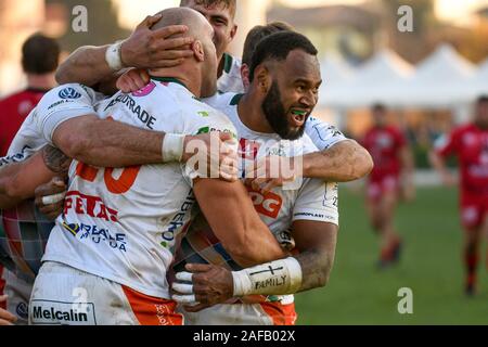Treviso, Italien. 14 Dez, 2019. Glück für latry von Marco lazzaroni (Treviso) bei Benetton Treviso vs Lyon - Rugby Heineken Champions Cup - Kreditkarten: LPS/Ettore Griffoni/Alamy leben Nachrichten Stockfoto
