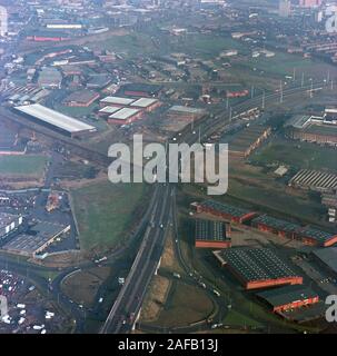 1982 Luftaufnahmen von Leeds, West Yorkshire, Nordengland, Großbritannien Stockfoto