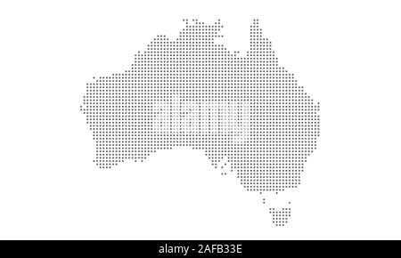 Australien Karte Vektor punktiert, isolierte Hintergrund. Flache graue Schablone für Website Muster, Geschäftsbericht, Infografik. Australien Karte Konzept Zusammenfassung Stock Vektor