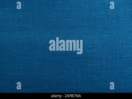 Classic blau Stoff leere Leinwand, Baumwolle oder Leinen Textur, 2020 Stoff, trendige Farbe swatch für Kleidung, Innenraum. Stockfoto
